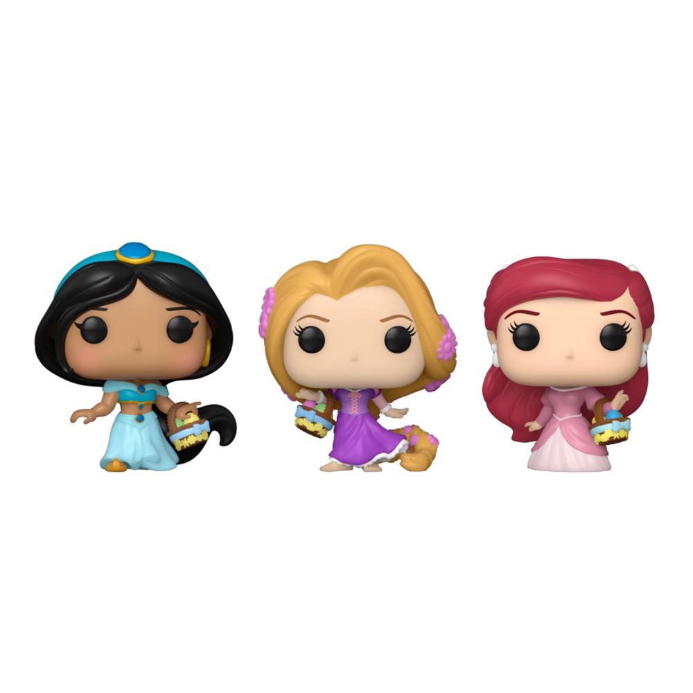 Funko Disney - Rapunzel, Ariel, Jasmine Carrot Pocket Pop!, 3 Pack - 1.5 Inch, 0889698764445