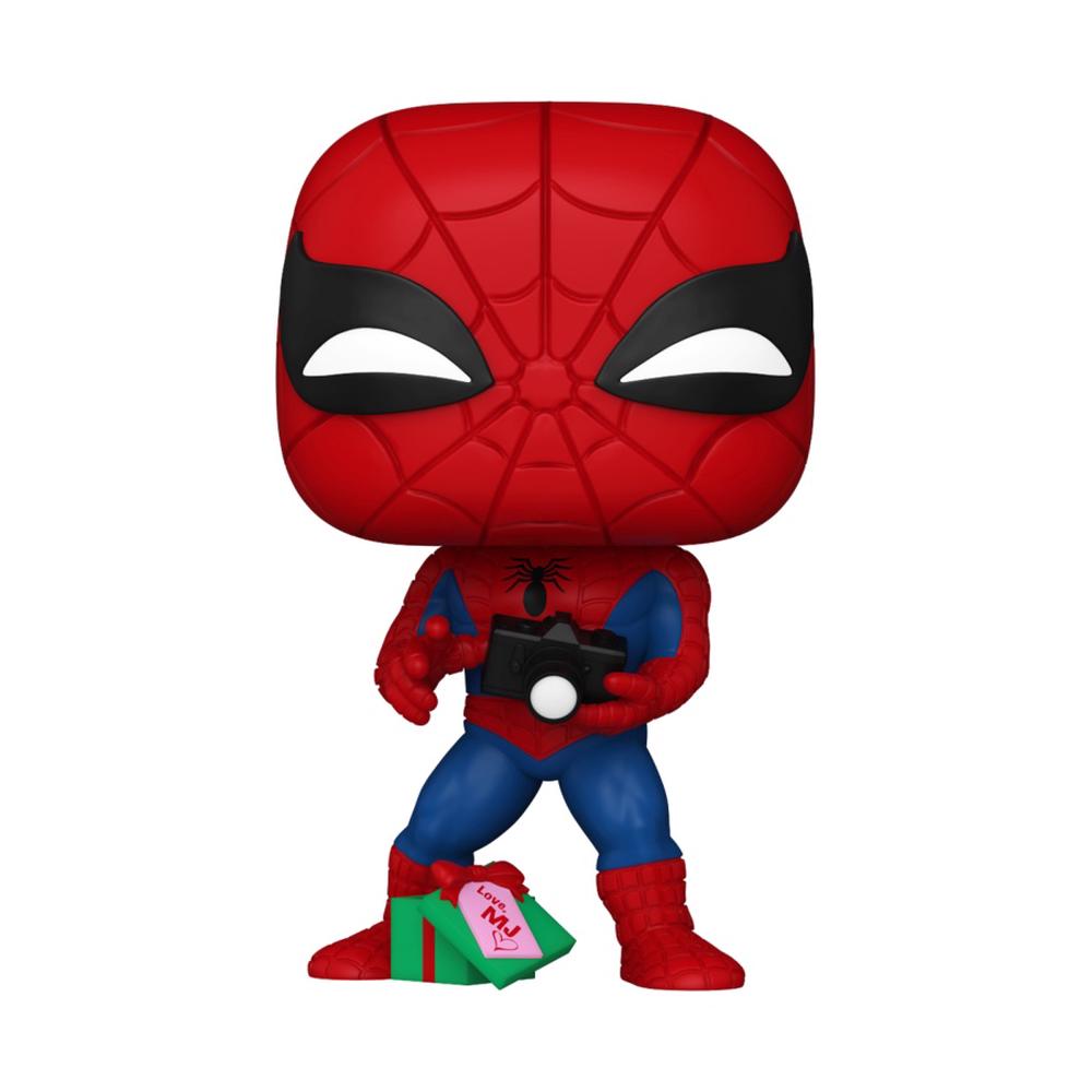 Funko Marvel - Spiderman with Gift Holiday Pop! V2 - 3.7 Inch, 0889698828772
