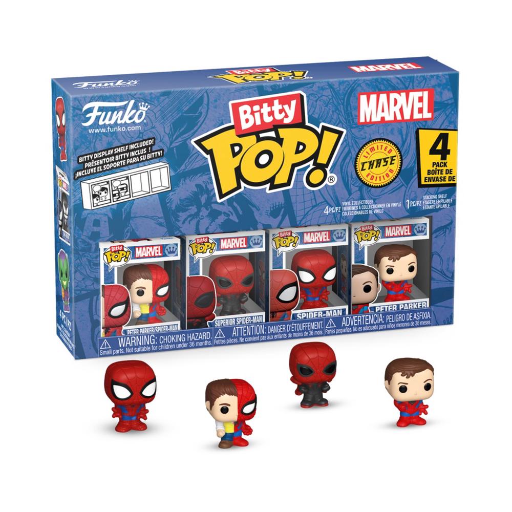 Funko Spider-Man - Peter Parker Split Bitty Pop!, 4 Pack, 0889698857048