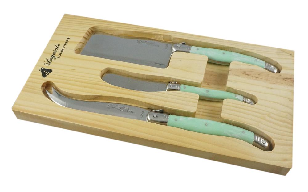 Laguiole Louis Thiers 3Piece Cheese Set (Marble Green) Buy online at