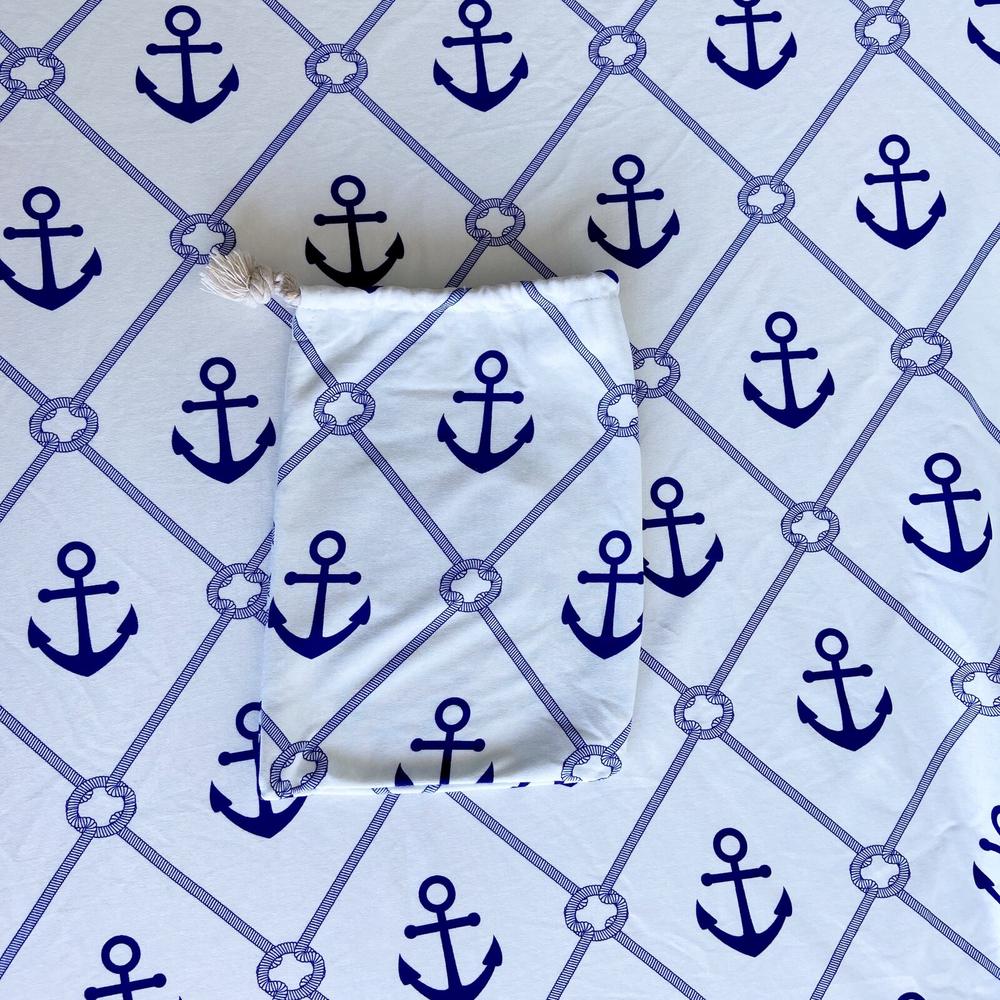 Anchor & Arrow Lightweight Jersey Cotton Cot Sheet (Little Anchors