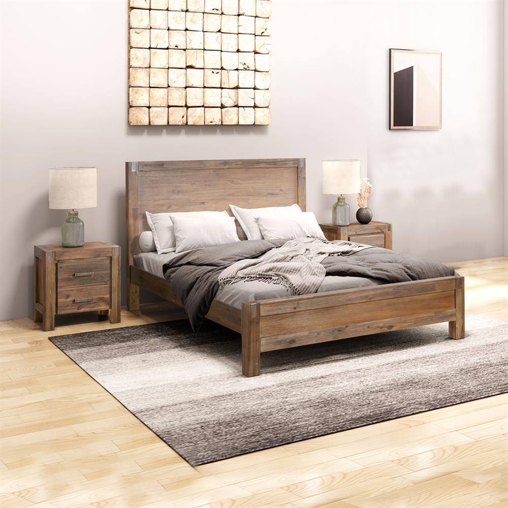 Melbournians Furniture Nowra Bedroom Suite, 3 Piece (Chocolate) Queen