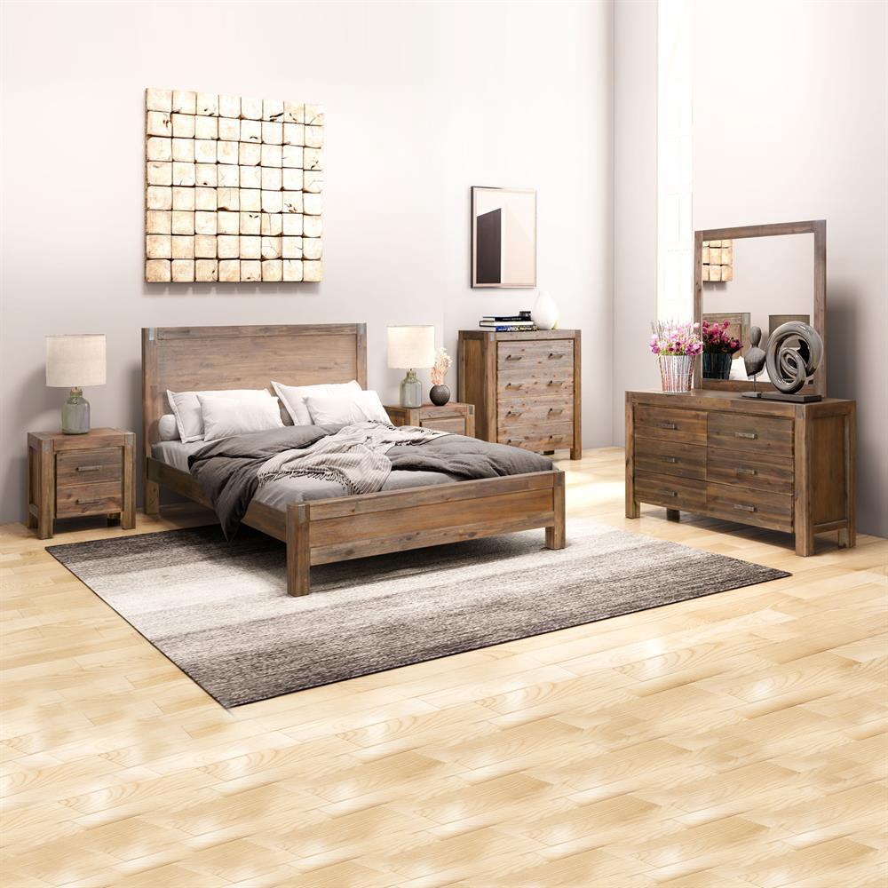 Melbournians Furniture Nowra Bedroom Suite, 5 Piece (Chocolate) King Buy online at The Nile