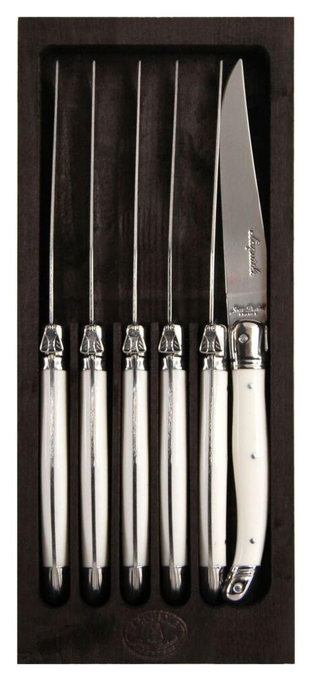 Jean Dubost Laguiole Steak Knife Set (Pure White) Buy online at The Nile
