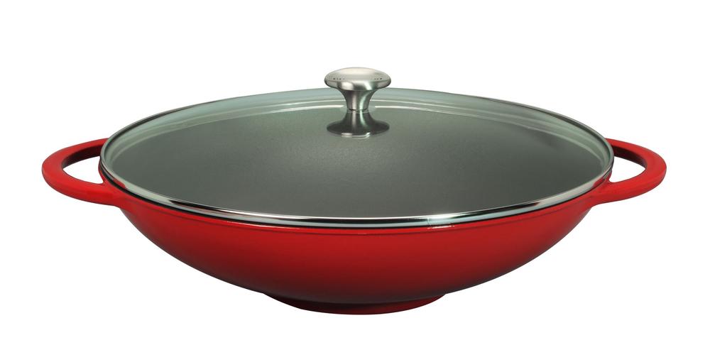 Wok With Glass Lid (Inferno Red), 3244335191560