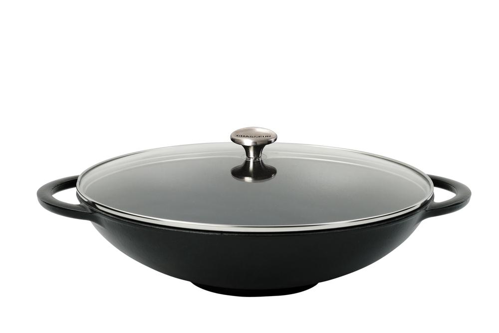 Wok With Glass Lid (Matt Black), 3244335191584