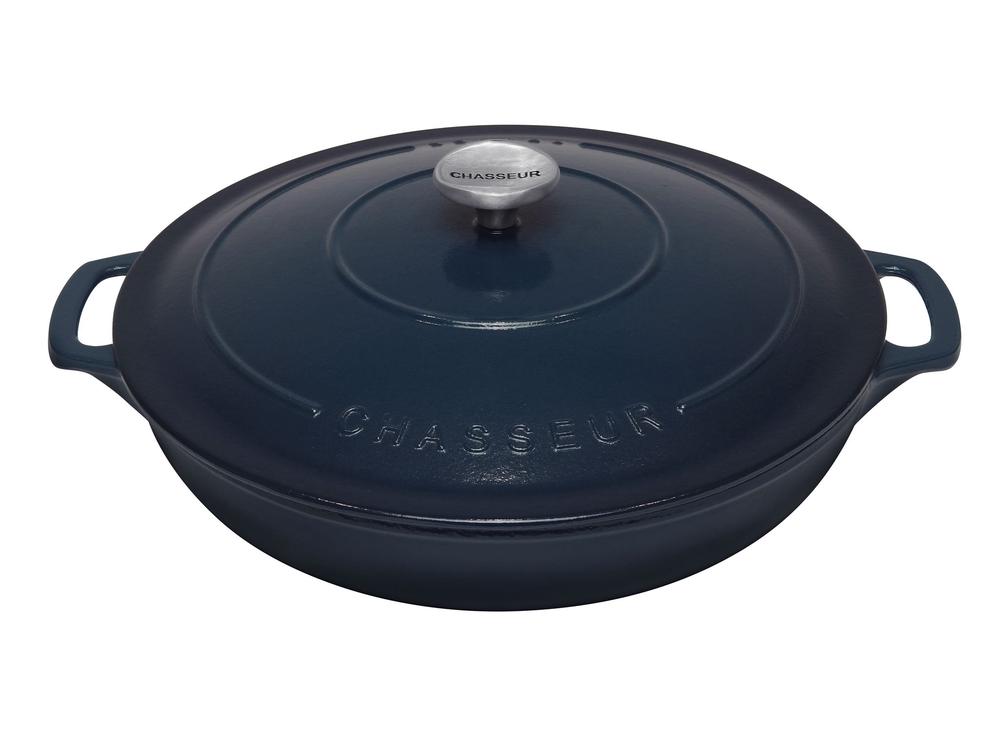 Chasseur Low Round Casserole Liquorice Blue 30cm Buy online