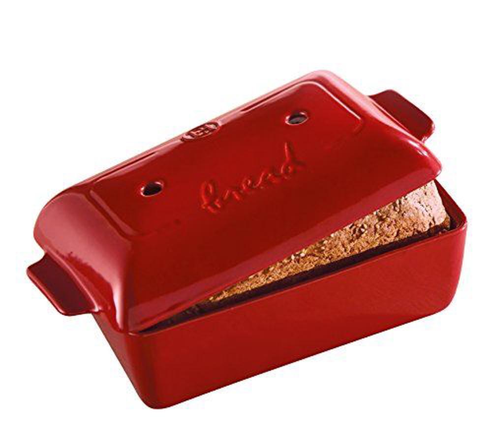 Emile Henry Made In France Flame Bread Loaf Baker, 9.4 x 5", Burgundy, 3289313455043
