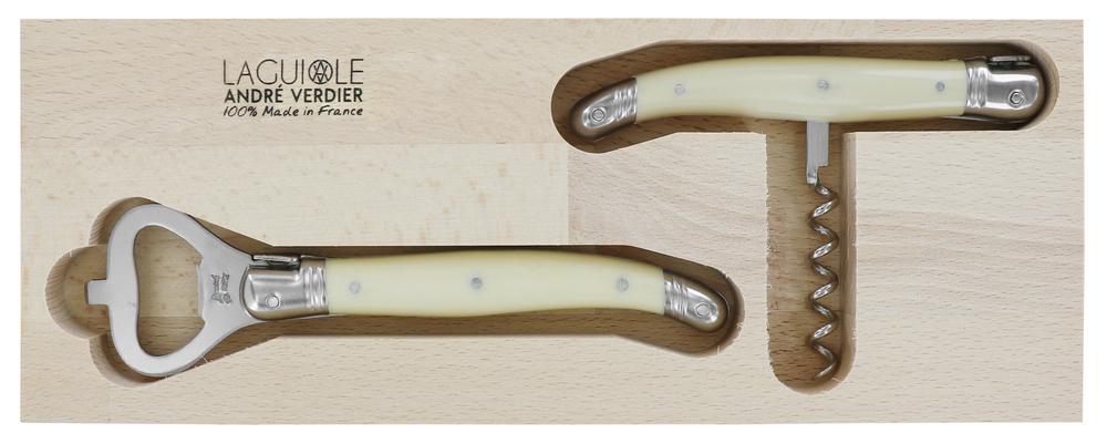 Andre Verdier Apero Corkscrew & Bottle Opener, 2 Piece Set (Ivory), 3289490019342