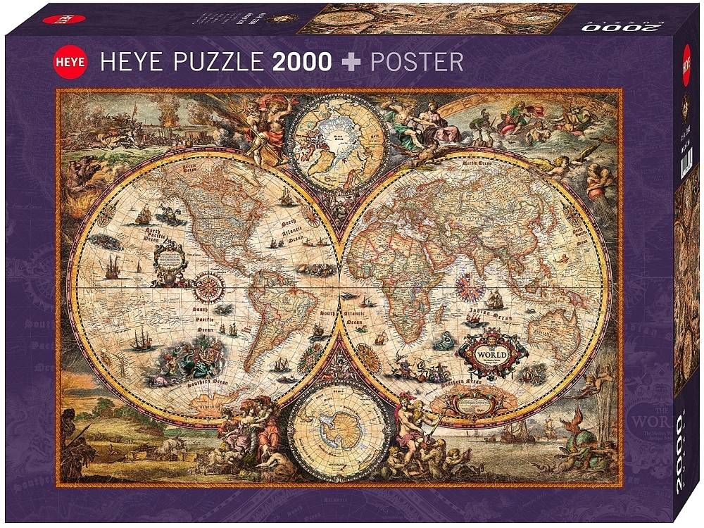 Heye Map Art, Vintage World Jigsaw Puzzle, 2000 Piece | Buy online