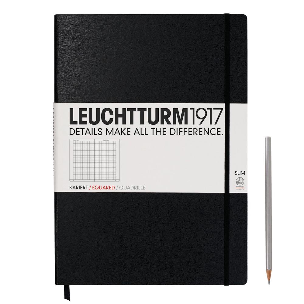 Leuchtturm1917 Notebook Master Slim A4+ Squared - Black, 4004117328169