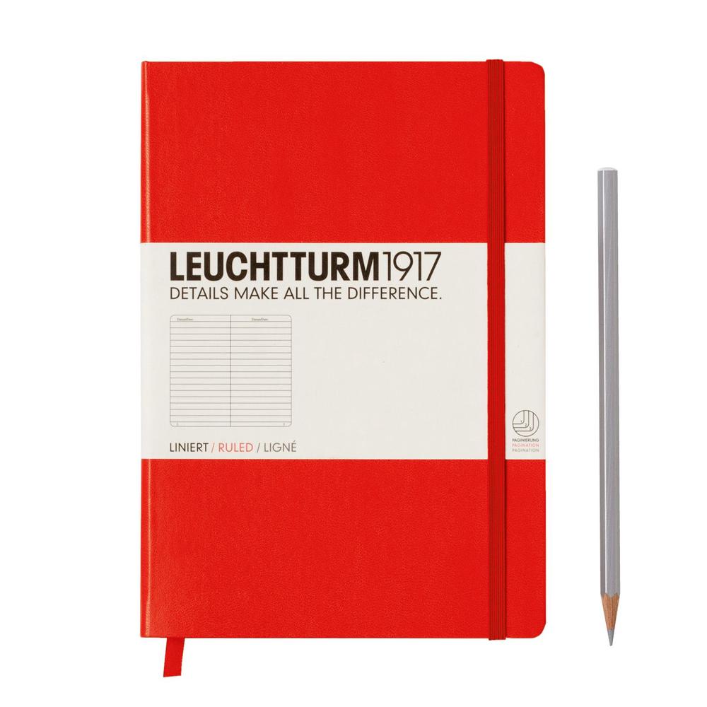 Leuchtturm1917 Notebook Medium A5 Lined - Red, 4004117335976