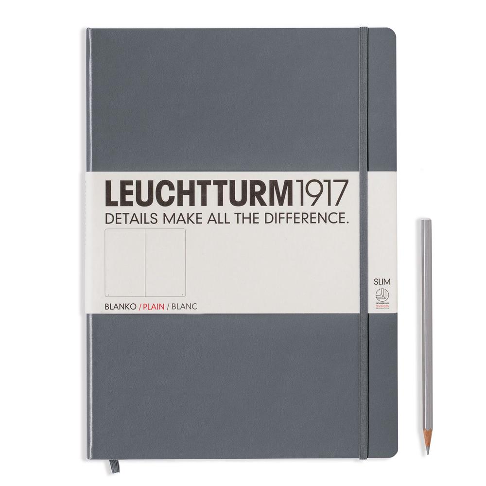 Leuchtturm1917 Notebook Master Slim A4+ Plain - Grey, 4004117425097