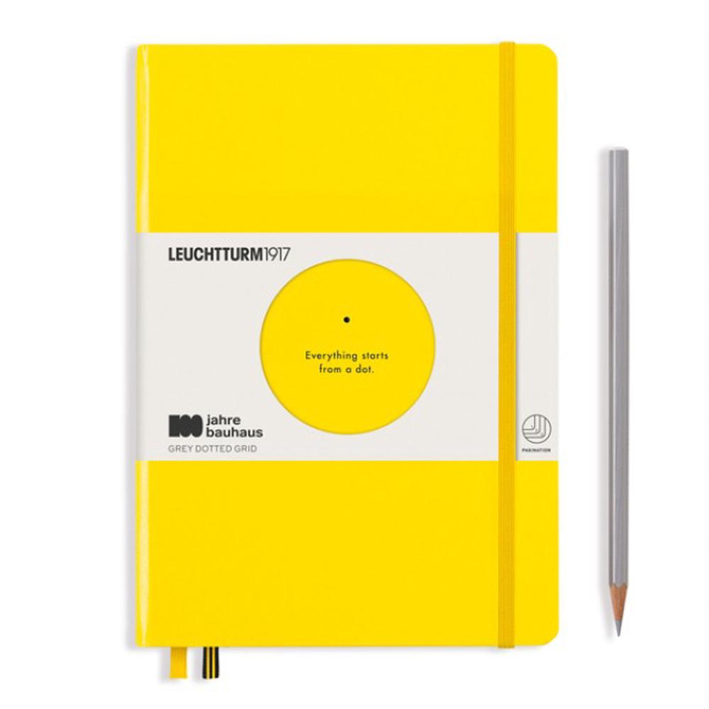 Leuchtturm1917 Notebook Hardcover, Dotted, 251 Numbered Pages (Lemon Bauhaus 100) - A5, 4004117551253