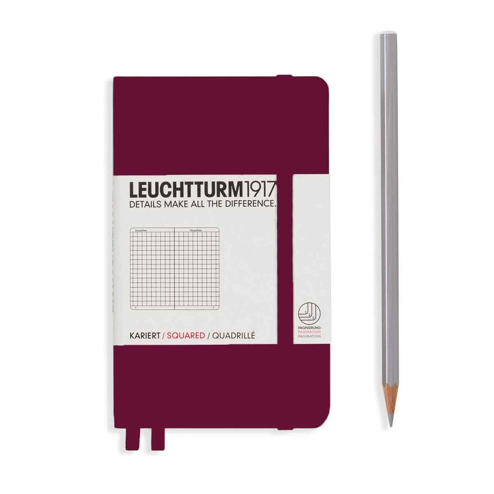 Leuchtturm1917 Notebook Softcover, Squared, 187 Numbered Pages (Port Red) - A6, 4004117551987