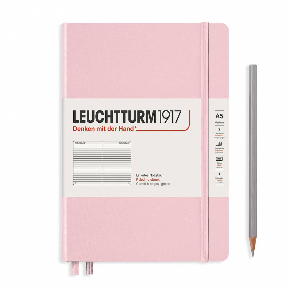 Leuchtturm1917 Notebook Hardcover, Ruled, 251 Numbered Pages (Powder) - A5, 4004117569906