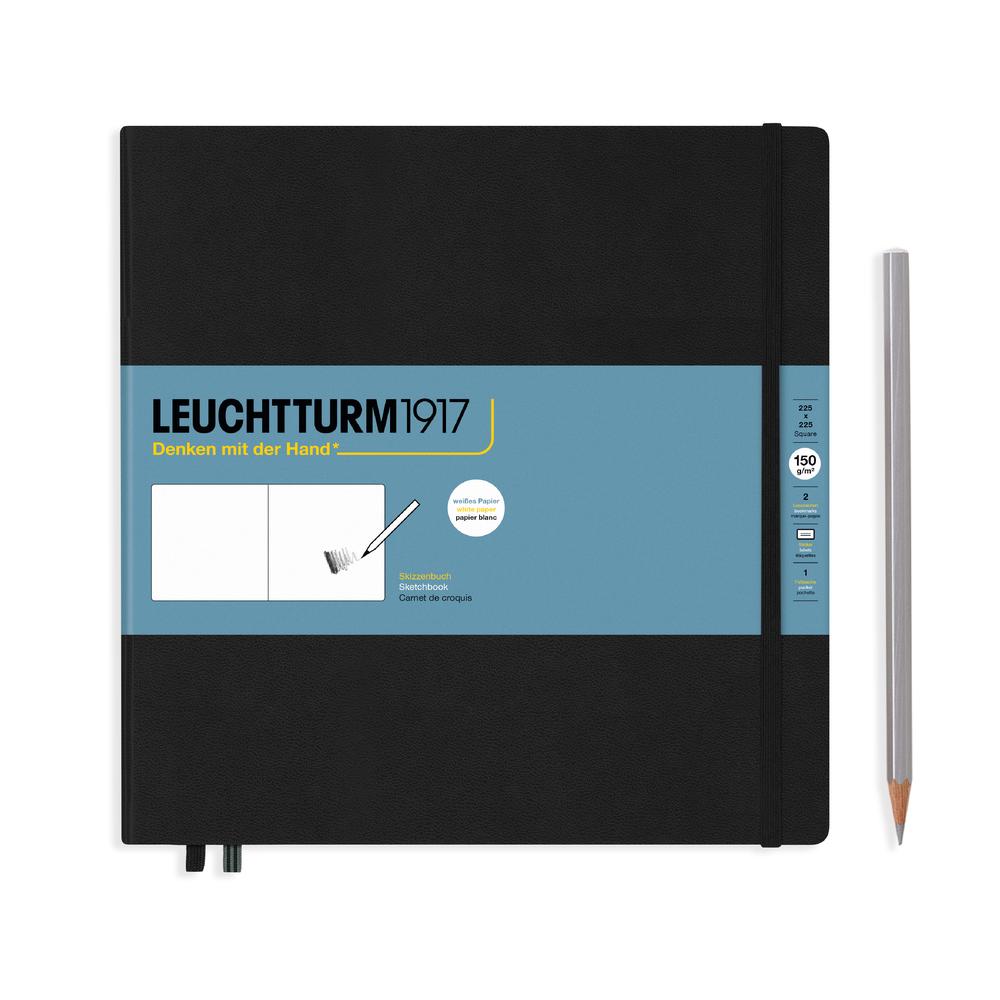 Sketchbook Square (225 x 225 mm), Hardcover, 112 pages (150gsm), plain, Black, 4004117577949