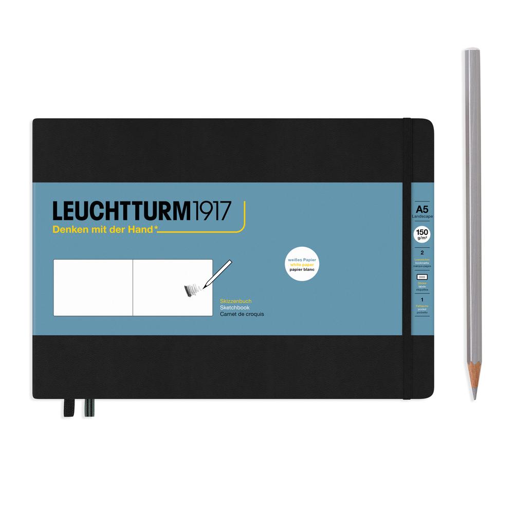 Leuchtturm1917 Sketchbooks (Black) - A5 Medium Landscape, 4004117578021