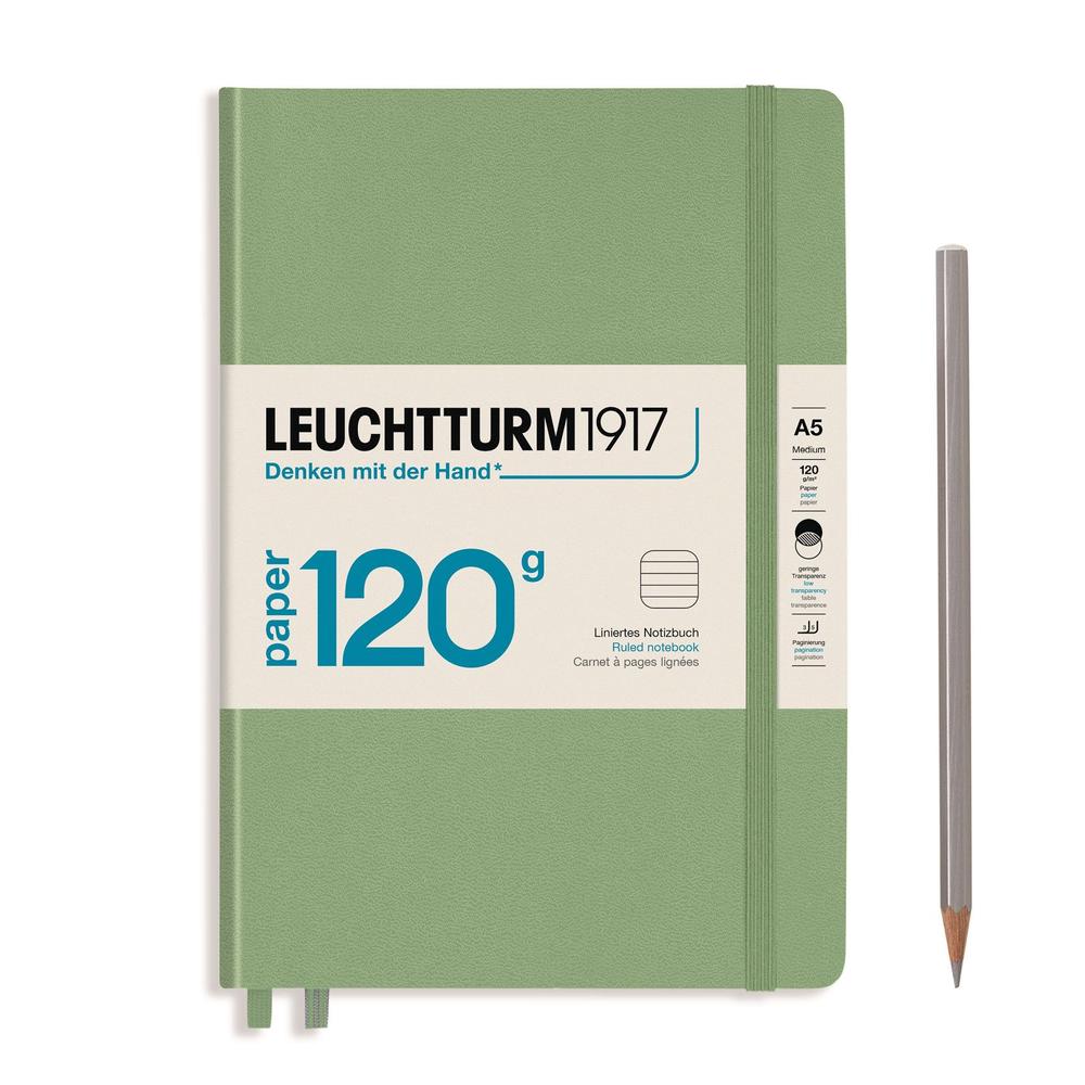 Leuchtturm1917 120g Edition Lined Notebook (Sage) - A5 Medium, 4004117589201