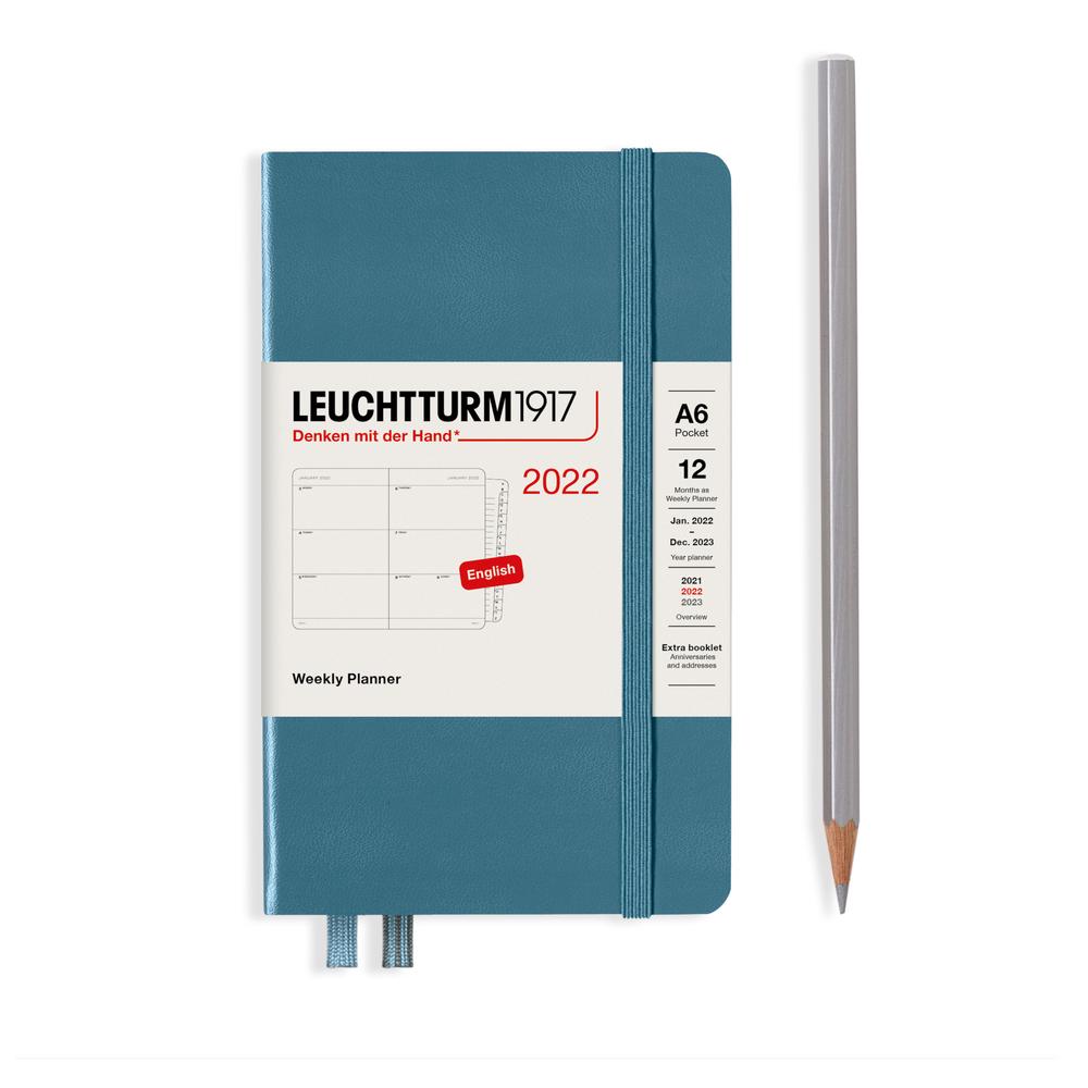 Leuchtturm1917 2022 Weekly Planner with Extra Booklet (Stone Blue