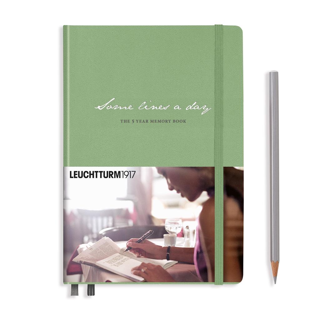 Leuchtturm1917 Some Lines A Day, 5 Year Memory Book, 365 Pages (Sage) - A5, 4004117592249