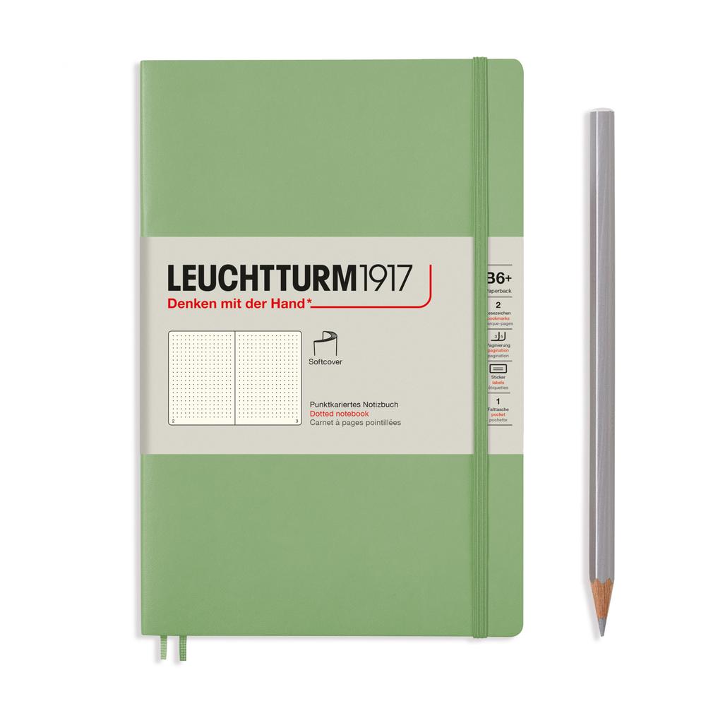 Leuchtturm1917 Notebook Softcover Paperback, Dotted, 123 Pages (Sage) - B6+, 4004117593369
