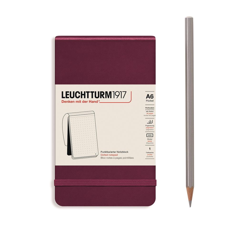 Leuchtturm1917 Reporter Notepad, Dotted (Port Red) - A6, 4004117596896