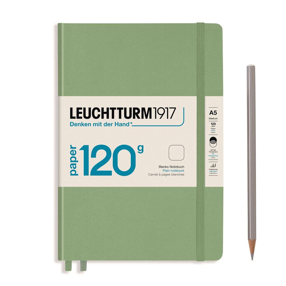 Leuchtturm1917: 120g Edition Plain Notebook (Sage) - A5 Medium, 4004117597022