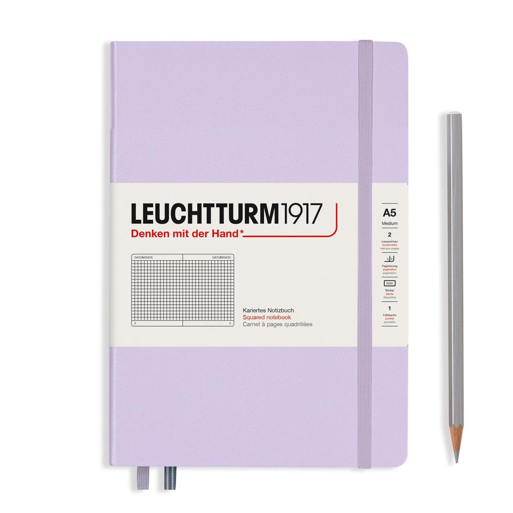 Leuchtturm1917 Hardcover Medium Squared Notebook, 251 Page (Lilac) - A5, 4004117609329