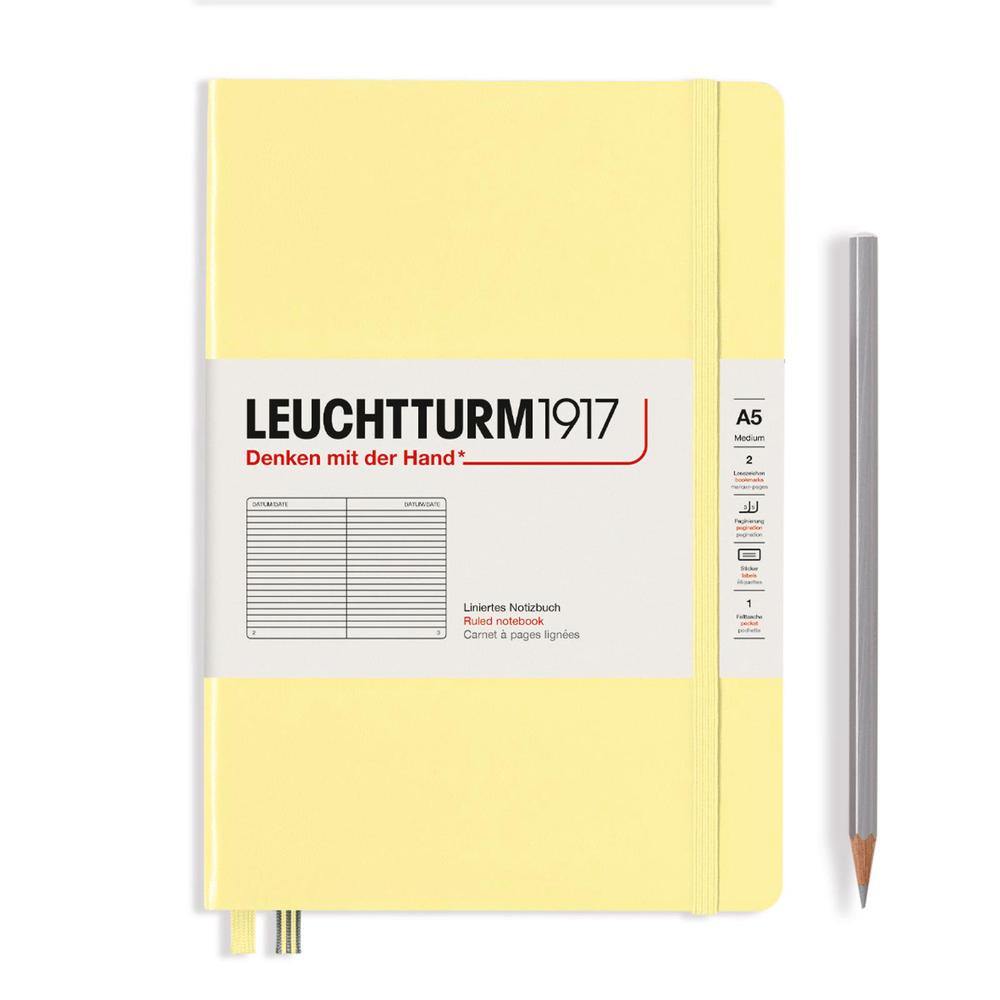 Leuchtturm1917 Hardcover Medium Ruled Notebook, 251 Page (Vanilla) - A5, 4004117609350