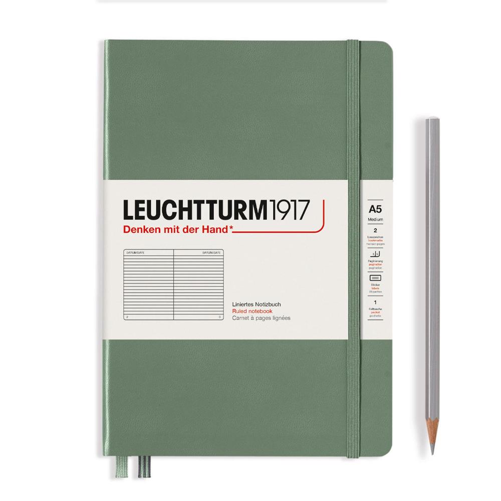 Leuchtturm1917 Hardcover Medium Ruled Notebook, 251 Page (Olive) - A5, 4004117609398
