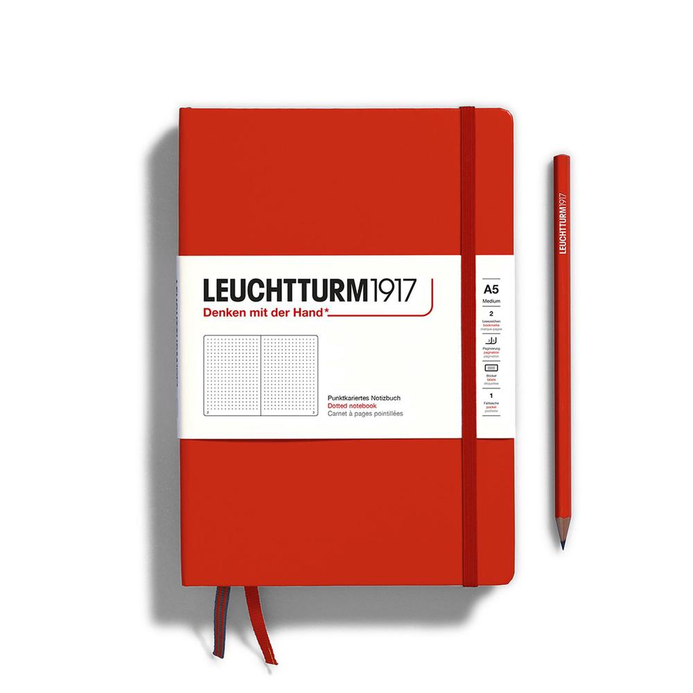 Hardcover Medium A5 Notebook, 251 Pages, Dotted (Fox Red), 4004117625893