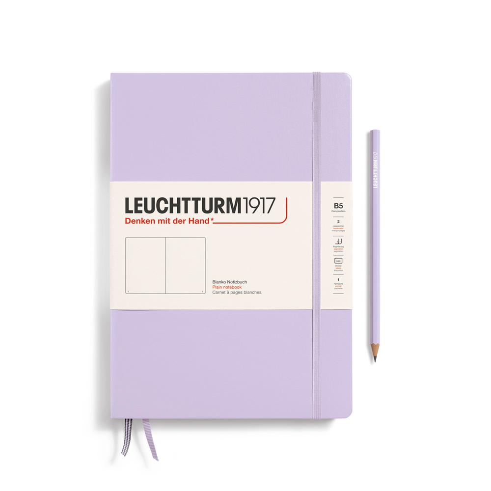 Leuchtturm1917 Notebook Composition Plain, Hardcover, 219 Numbered Pages (Lilac) - B5, 4004117632730