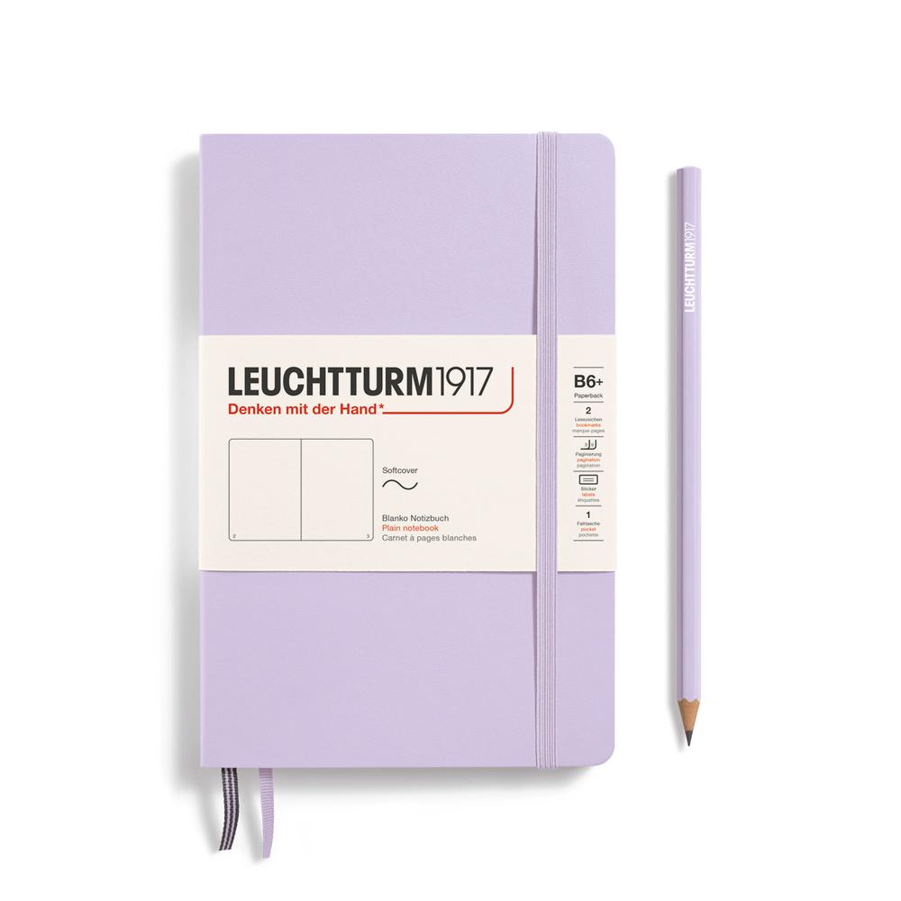 Leuchtturm1917 Notebook Paperback Softcover, Plain, 123 Numbered Pages (Lilac) - B6+, 4004117632792