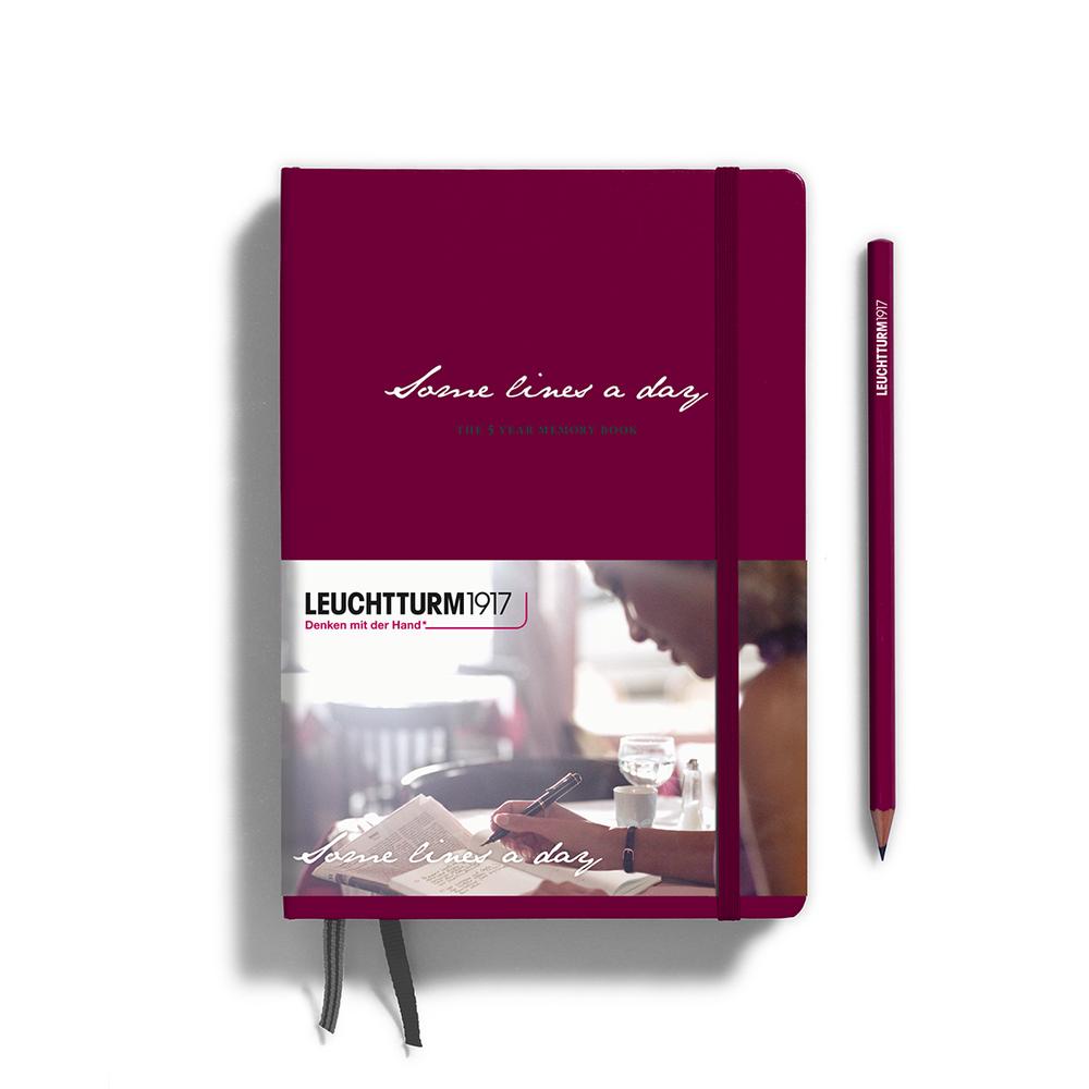 Leuchtturm1917 Some Lines A Day, 5 Year Memory Book, 365 Pages (Port Red) - A5, 4004117632938