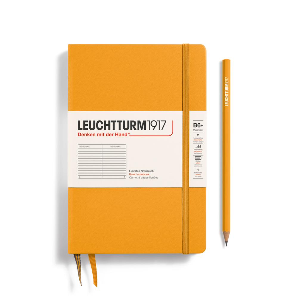 Leuchtturm1917 Notebook Hardcover Paperback, Ruled, 123 Pages (Rising Sun) - B6+, 4004117635526