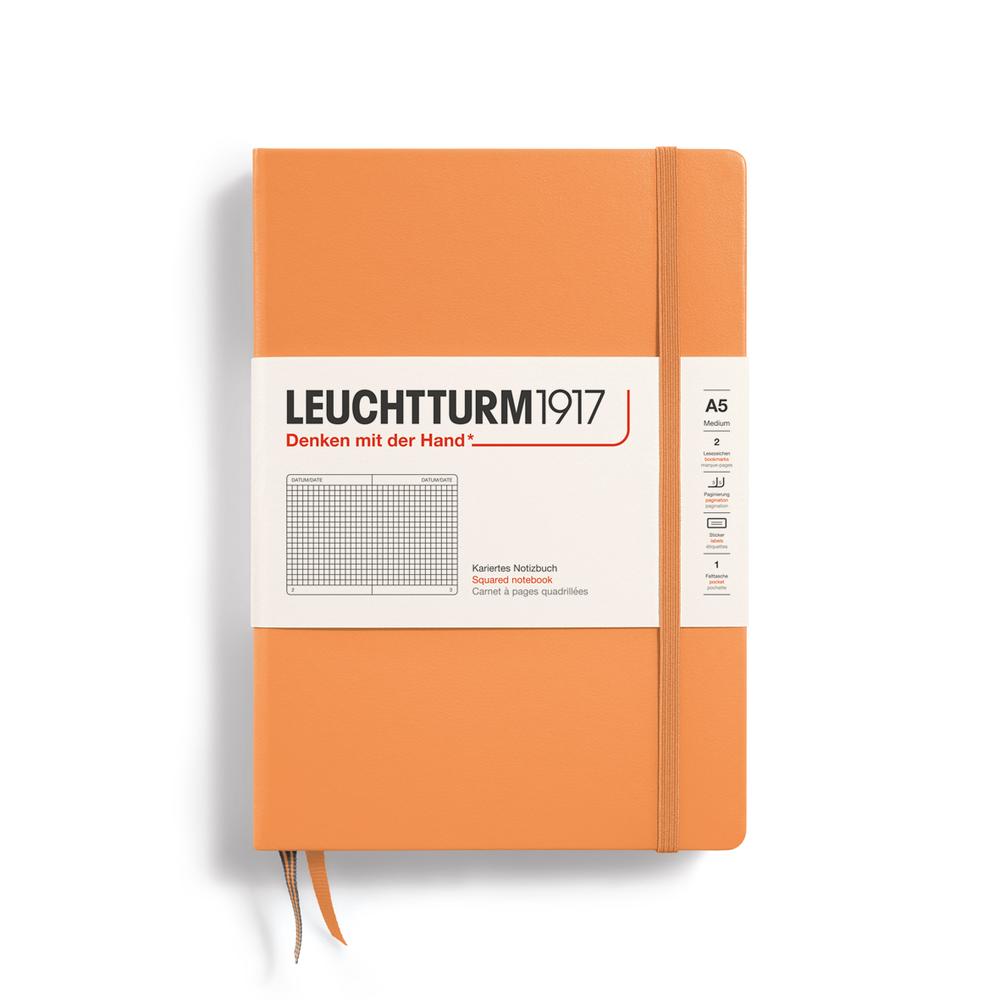 Leuchtturm1917 Notebook Hardcover, Squared, 251 Pages (Apricot) - A5, 4004117643859