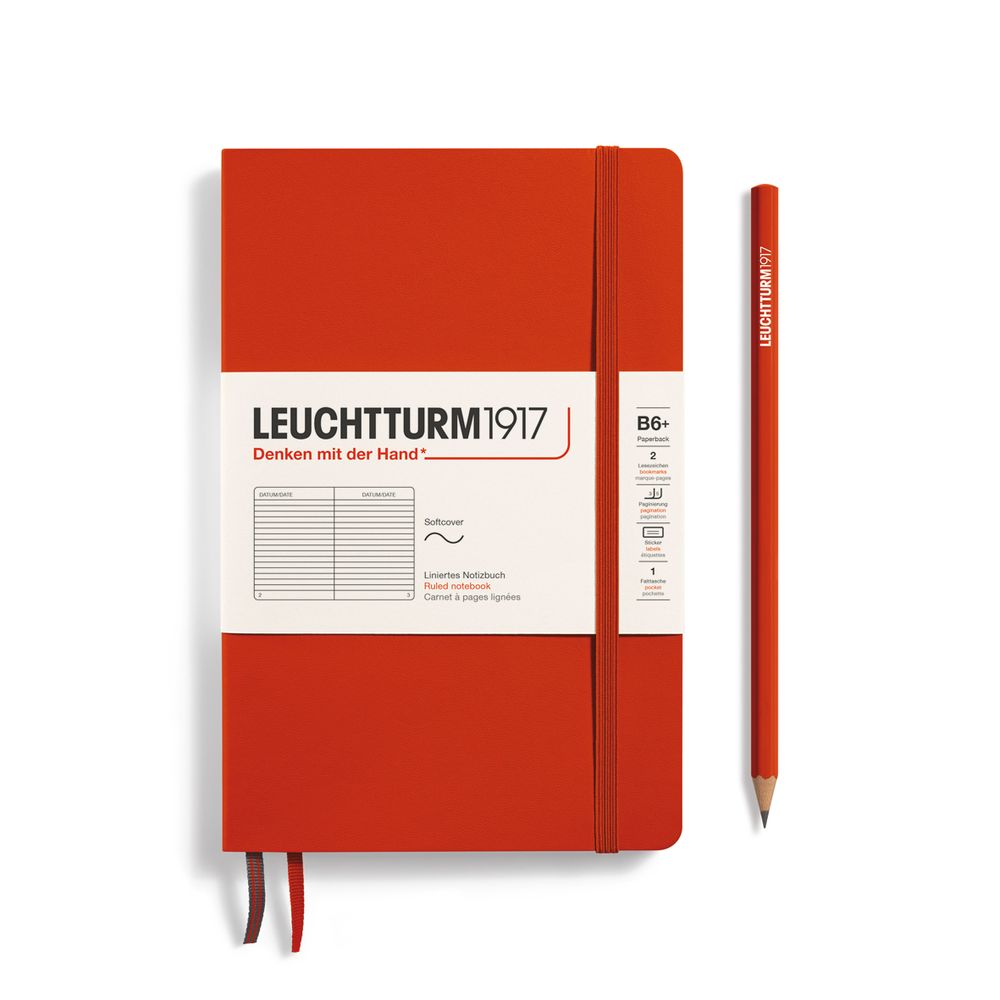 Leuchtturm1917 Notebook Softcover Paperback, Ruled, 123 Pages (Fox Red) - B6+ by Leuchtturm1917 - ISBN: 4004117648045