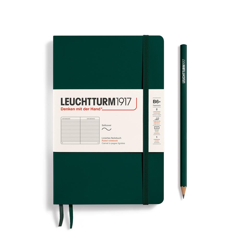 Leuchtturm1917 Notebook Softcover Paperback, Ruled, 123 Pages (Forest Green) - B6+, 4004117648076