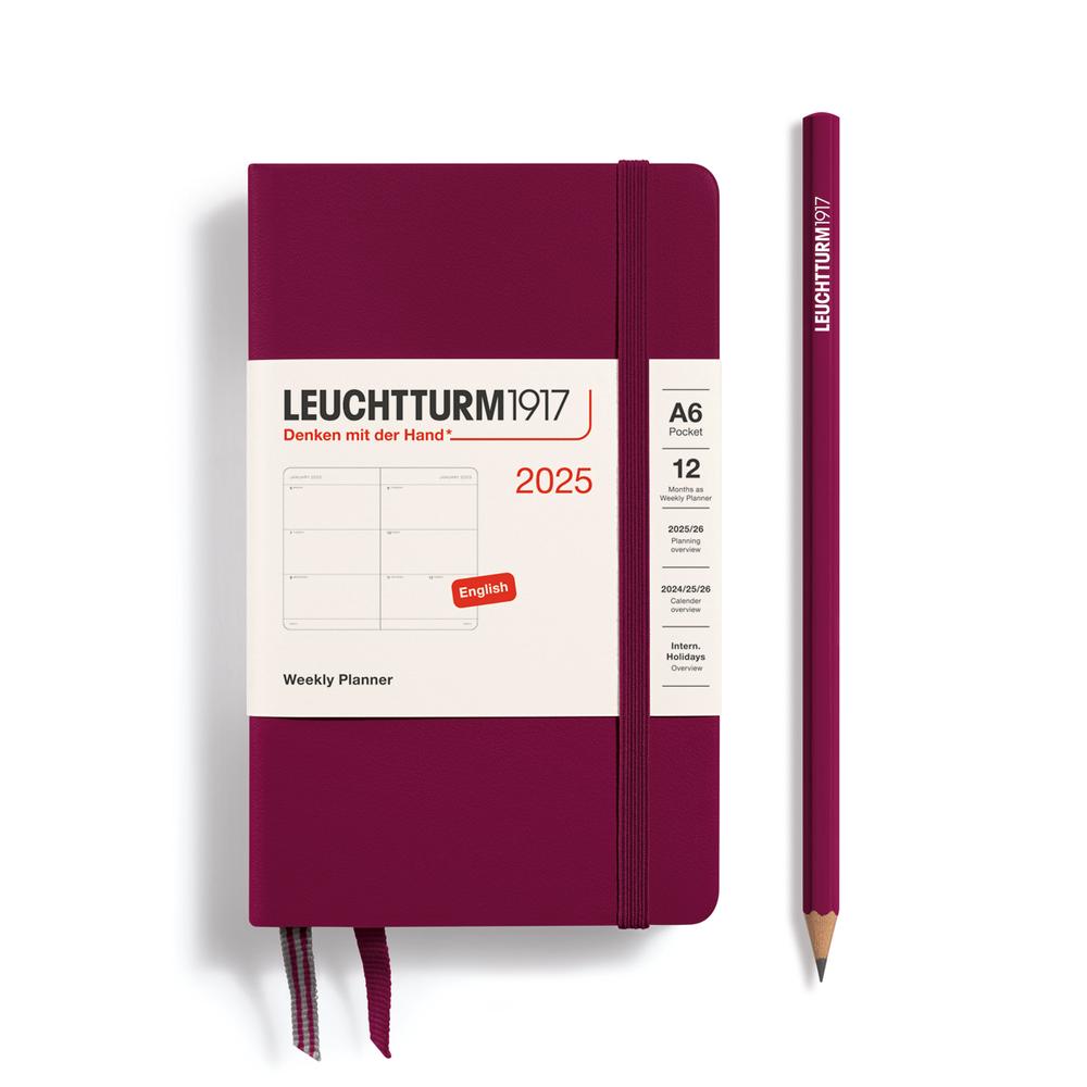 Leuchtturm1917 Weekly Planner 2025, Hardcover (Port Red) - A6, 4004117652196