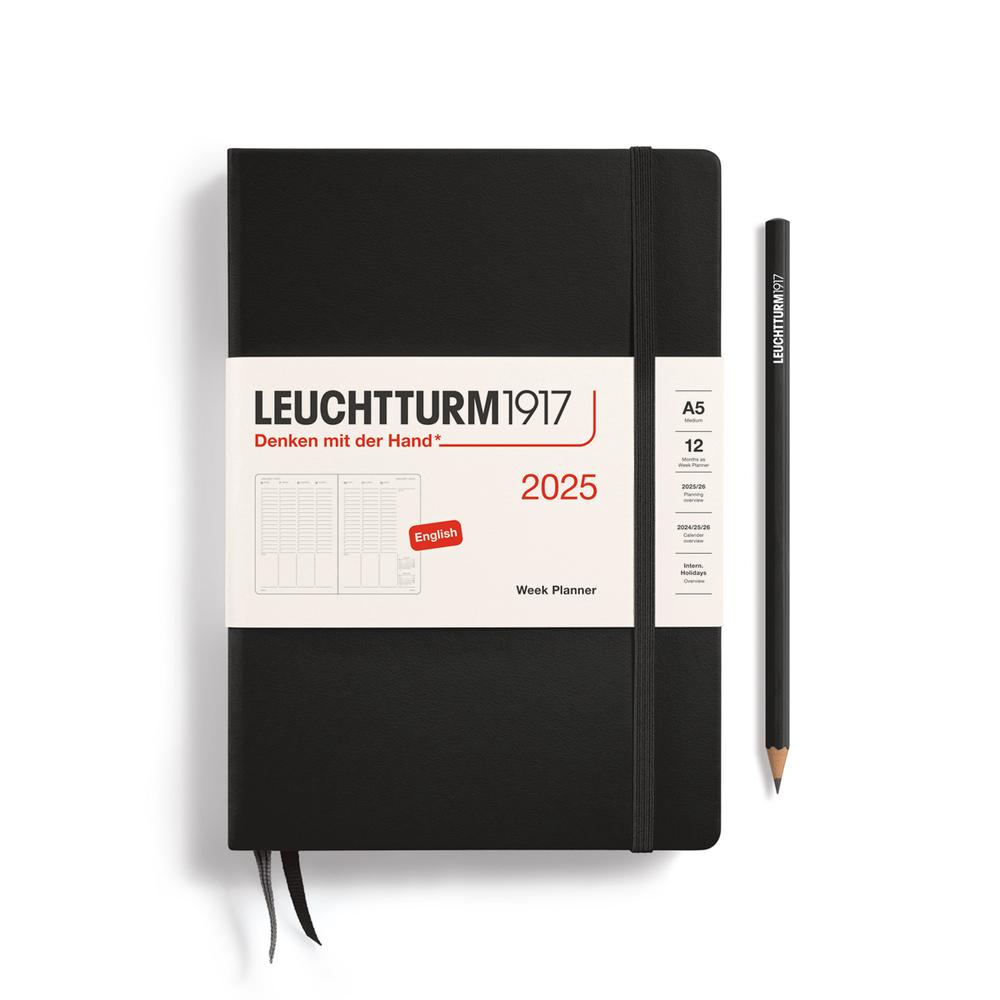Week Planner 2025, Hardcover (Black), 4004117652356