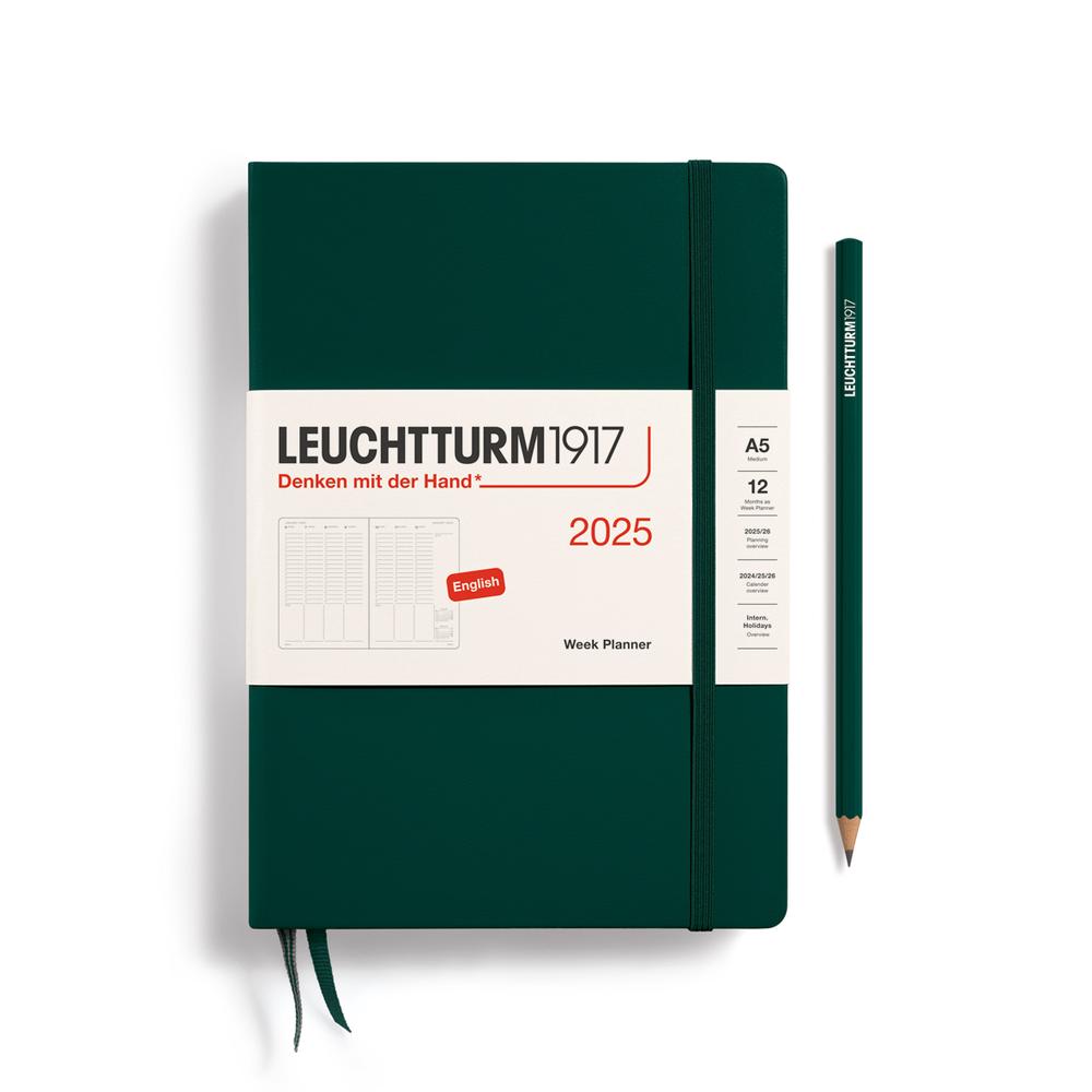 Week Planner 2025, Hardcover (Forest Green), 4004117652394
