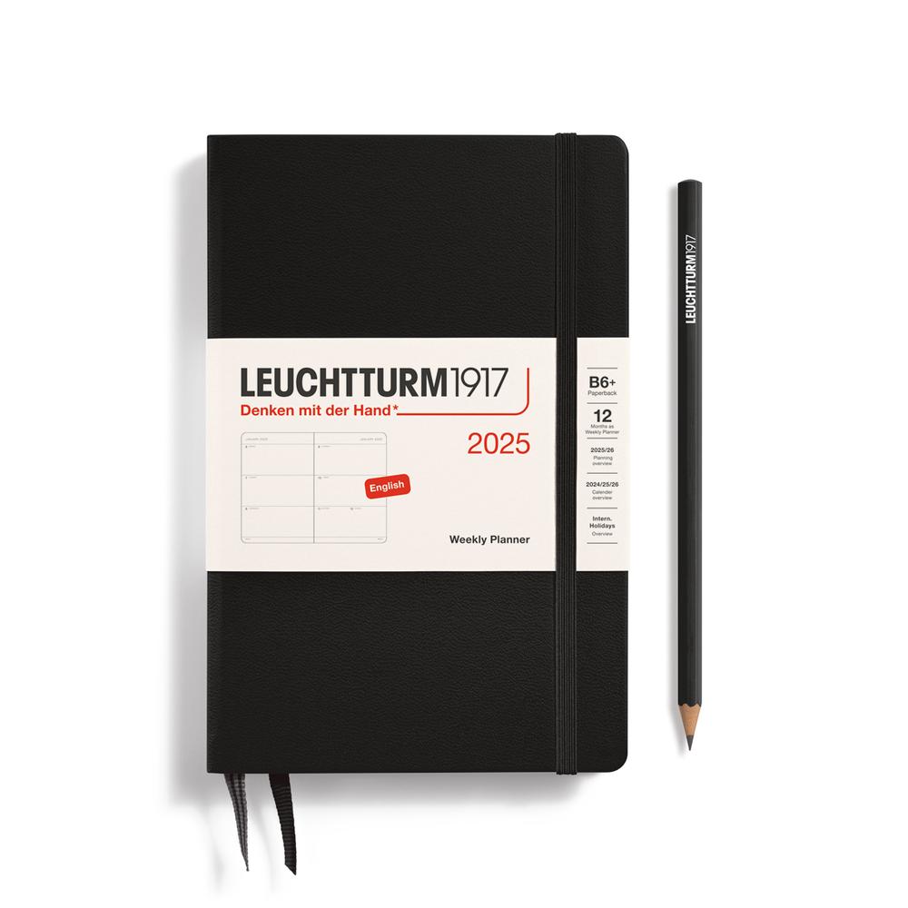 Weekly Planner 2025, Paperback Hardcover (Black), 4004117653520