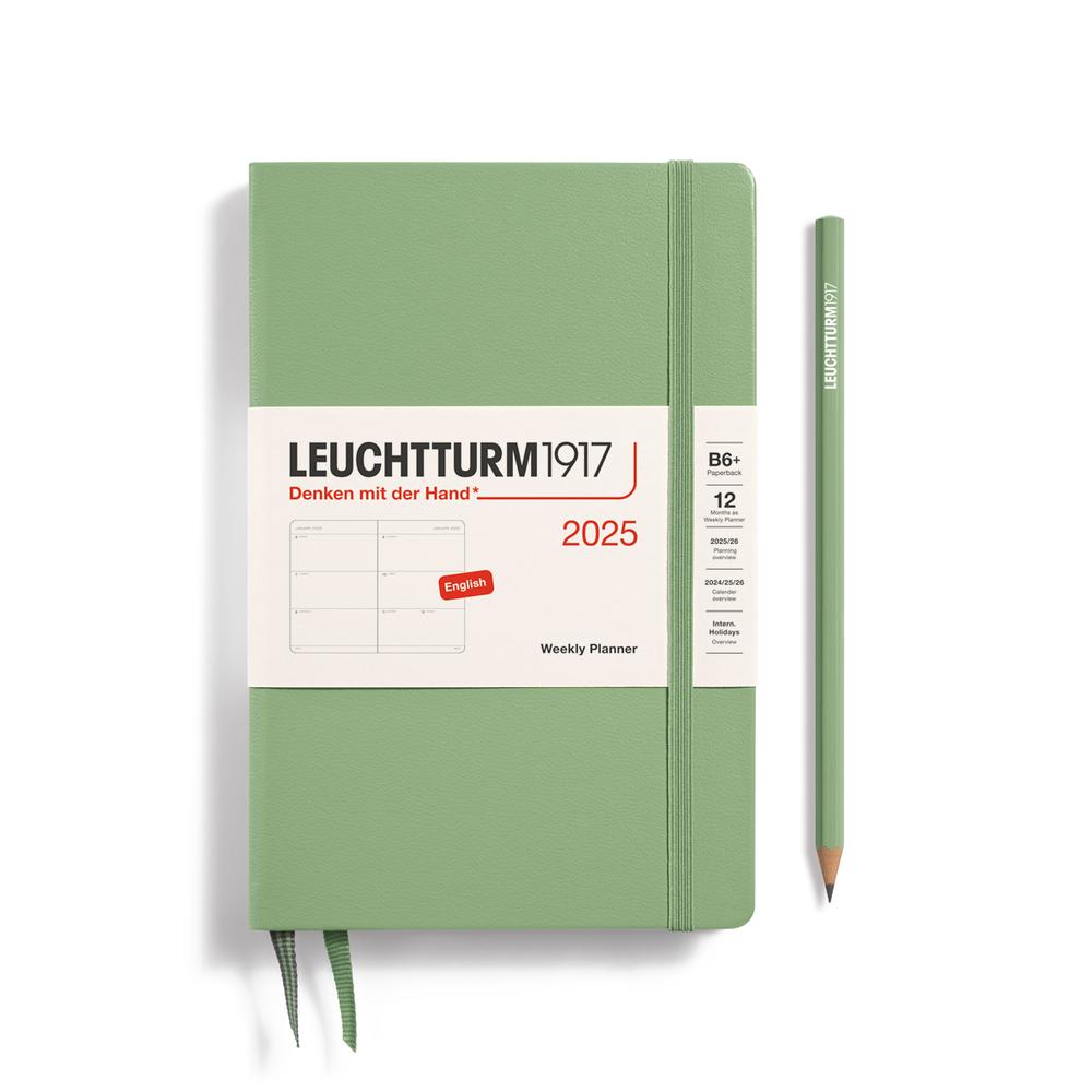 Weekly Planner 2025, Paperback Hardcover (Sage), 4004117653568