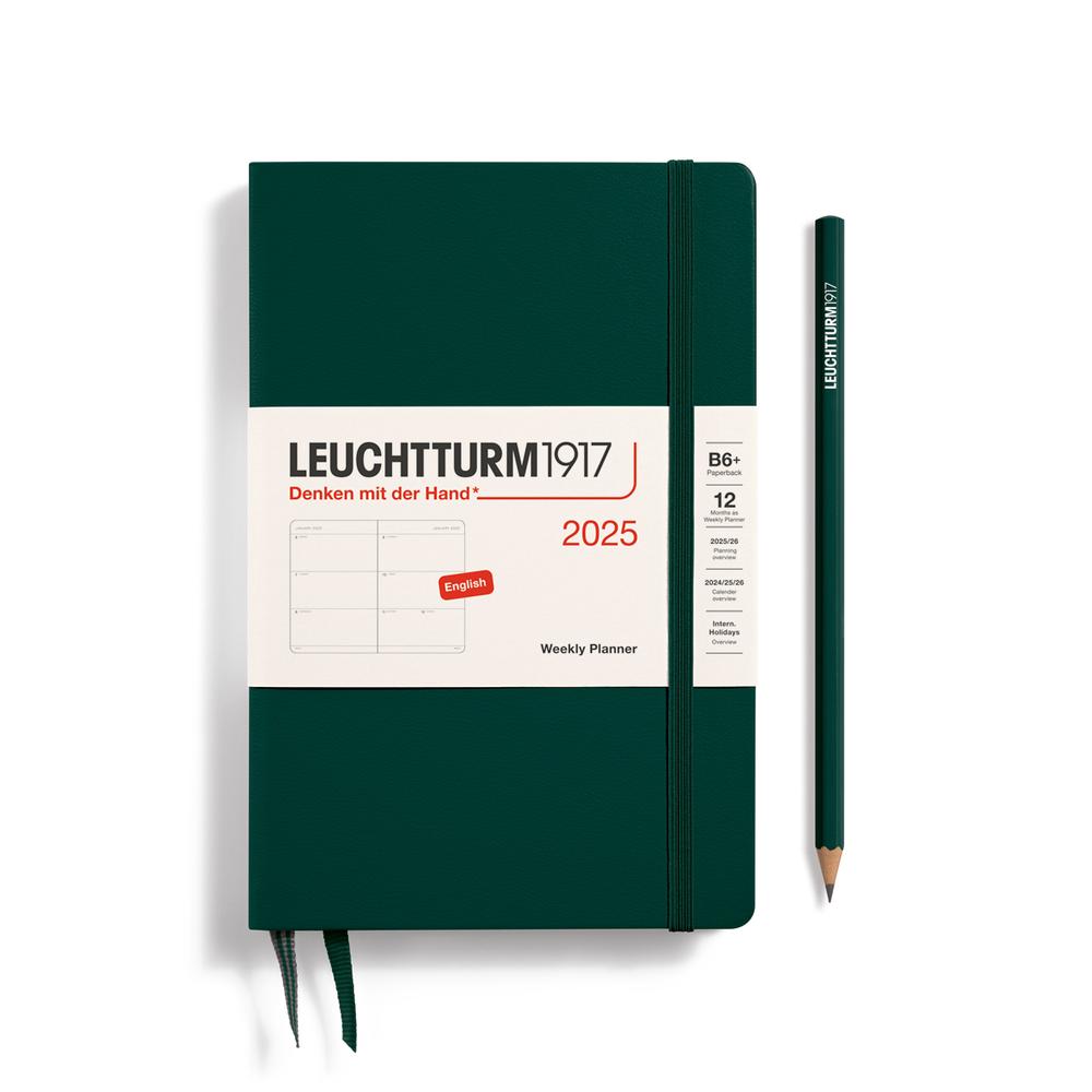 Weekly Planner 2025, Paperback Hardcover (Forest Green), 4004117653575