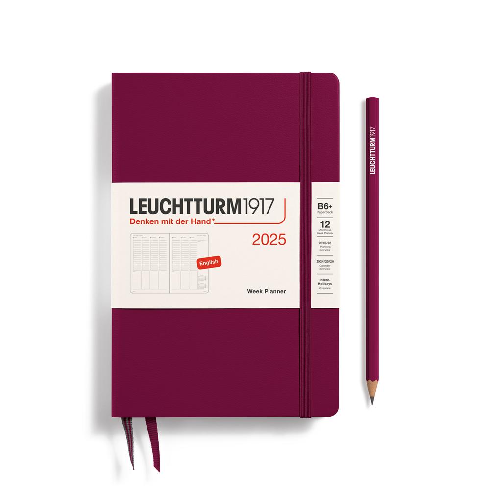 Week Planner 2025, Paperback Hardcover (Port Red), 4004117653629