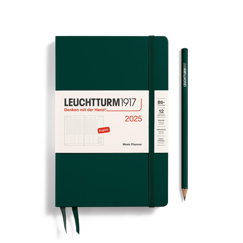 Week Planner 2025, Paperback Hardcover (Forest Green), 4004117653643