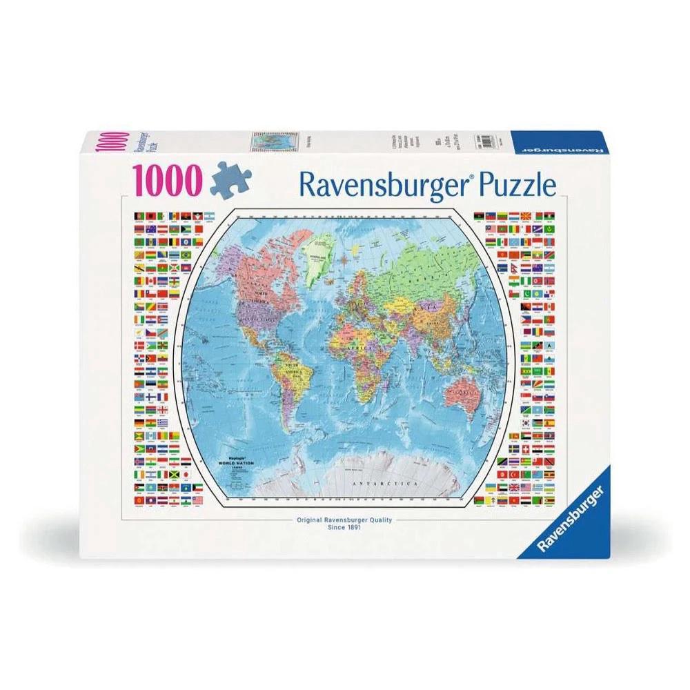 Ravensburger Political World Map Puzzle, 1000pc, 4005555006640