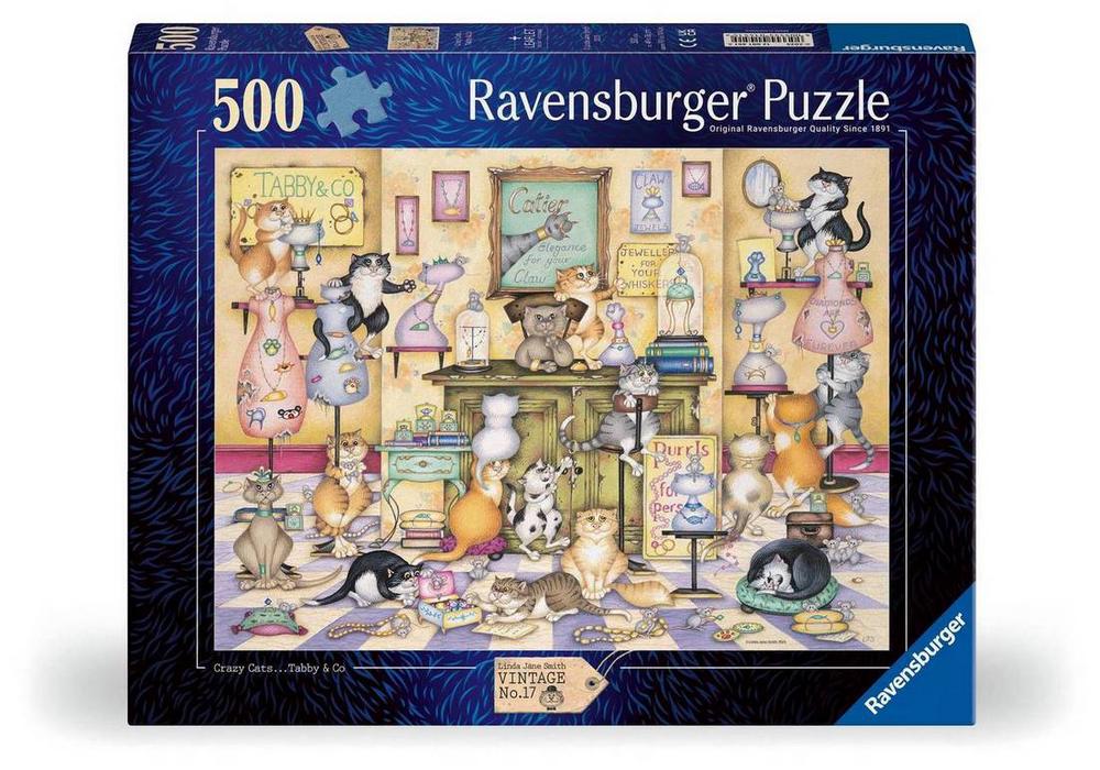 Ravensburger Crazy Cats: Taby & Co. Puzzle, 500pc, 4005555014515
