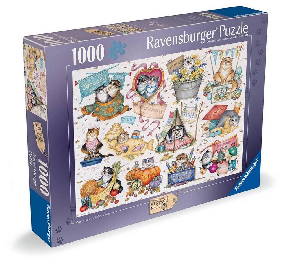 Ravensburger Crazy Cats: Cat's Calendar Puzzle, 1000pc by Ravensburger - ISBN: 4005555014522